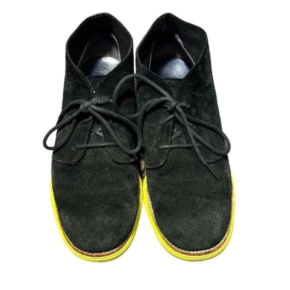 Cole Haan Lunargrand Chukka Boot Black with Yellow Trim Size 8